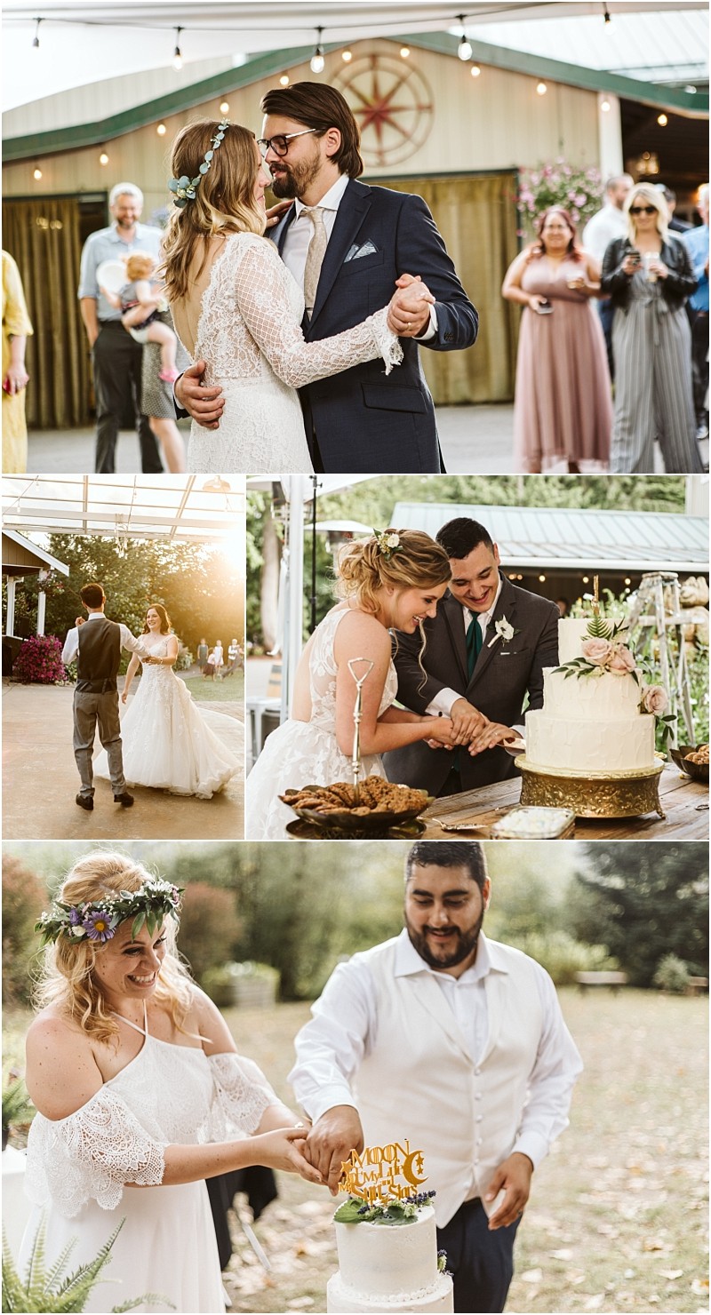 Premier Snohomish & Seattle Wedding Photographer | GSquared Weddings Photography A collage of outdoor wedding moments in Snohomish: couples dancing, cutting cakes, and celebrating with guests, surrounded by greenery, string lights, and festive decorations—capturing the magic of a Seattle wedding engagement. 47.9129° N, 122.0982° W | Serving Snohomish, Seattle , Orlando & Beyond