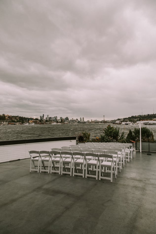 MV Skansonia wedding set up on the boat