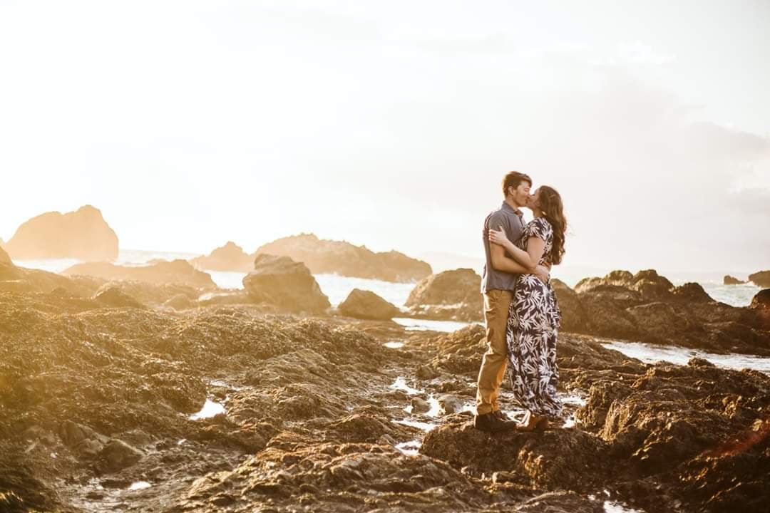 engagement session locations in the pnw washington state for engagement photos couple on the beach at rosario in deception pass
