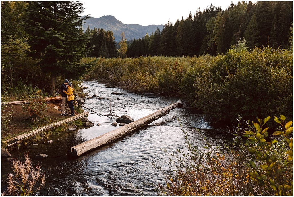gold creek pond fall engagement session