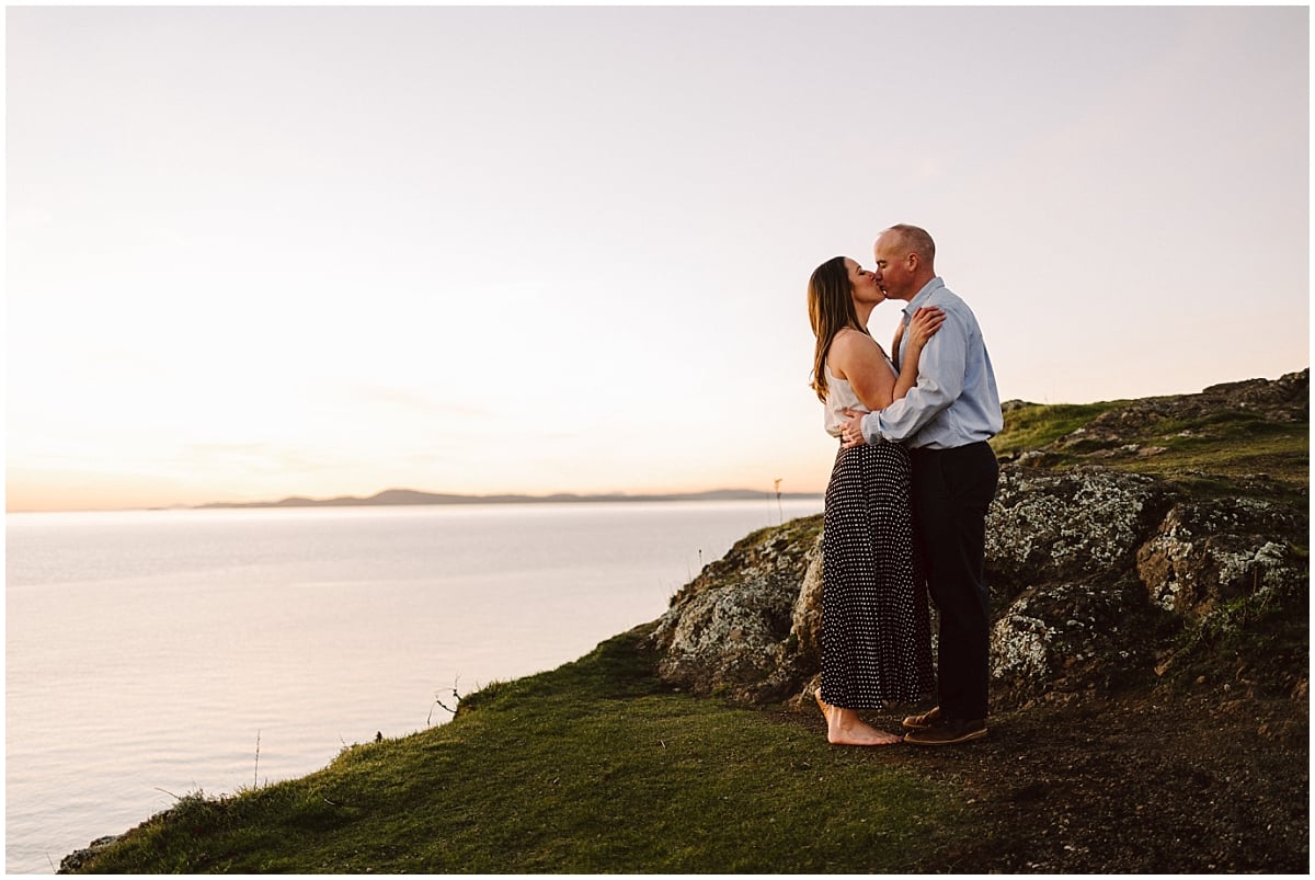 winter engagement session at rosario beach