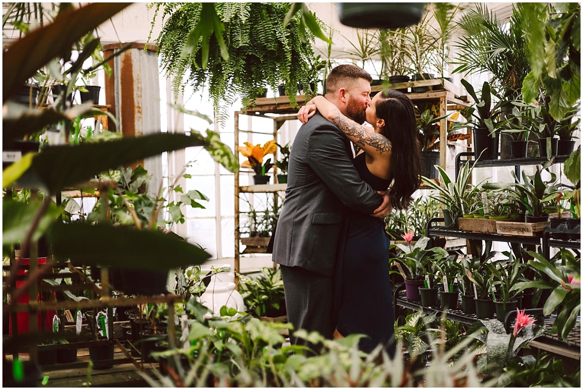 christiansons nursery engagement in mt vernon wa couple in the greenhouse