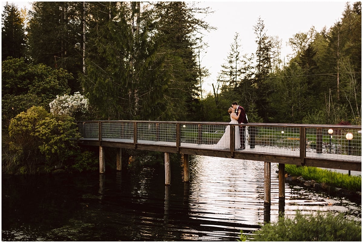 spring gray bridge wedding