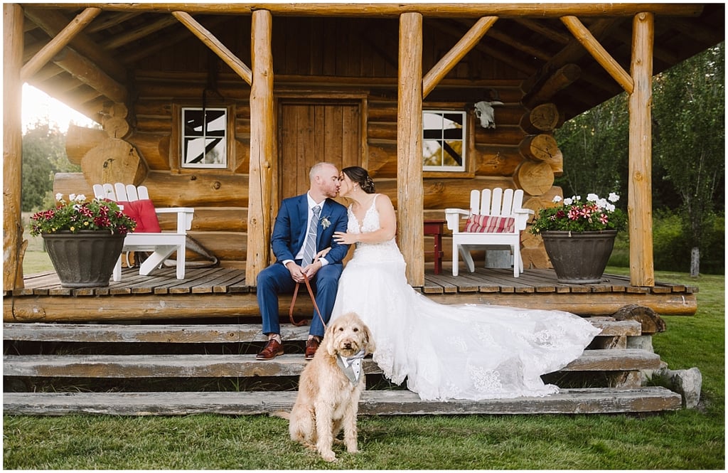 Wisteria Gardens Wedding in Anacortes with a dog