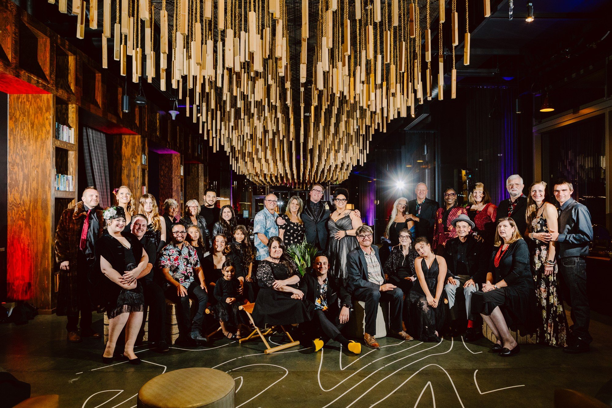 intentional seattle wedding with a smaller guest count bride and groom surrounded by their wedding guests