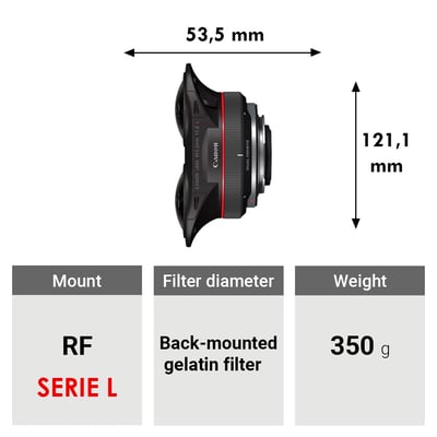 Prodotti  Canon RF 5.2mm f/2.8 L Dual Fisheye 3D VR Lens