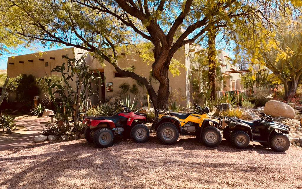 Historic western village at Bubbling Wells Oasis for evening gatherings