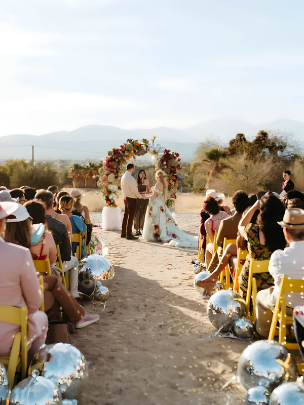 Intimate wedding moment