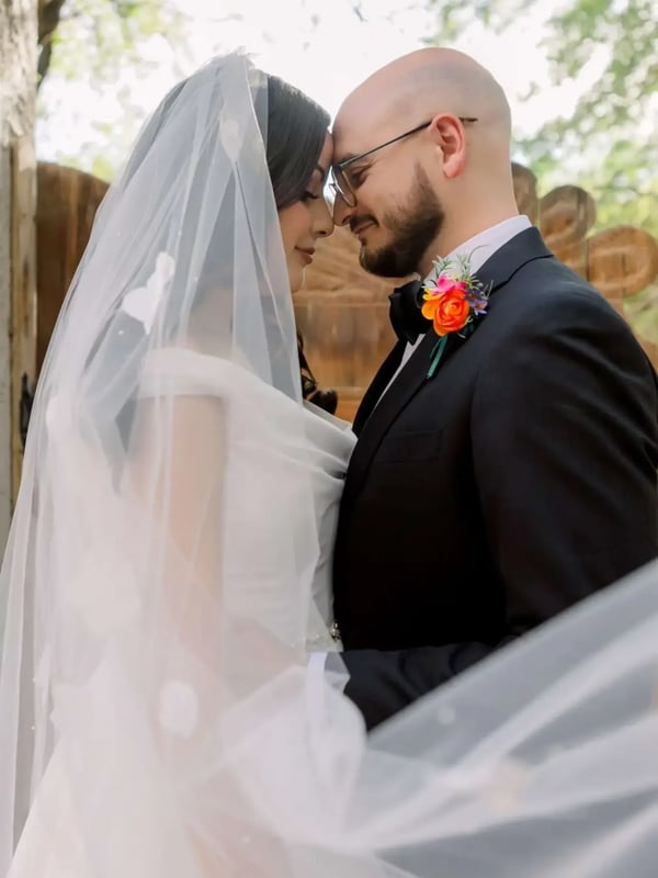 Intimate wedding moment