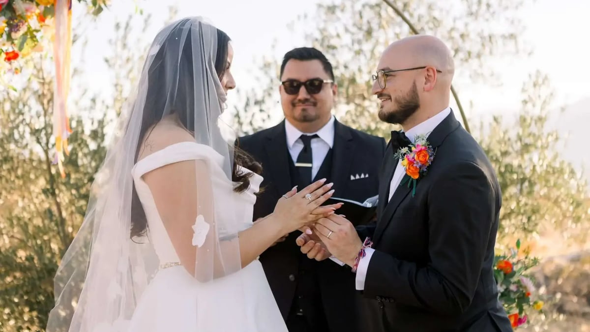 Wedding ceremony vows exchange