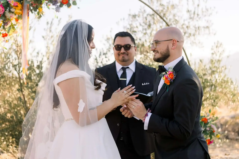 Outdoor ceremony at Bubbling Wells Oasis