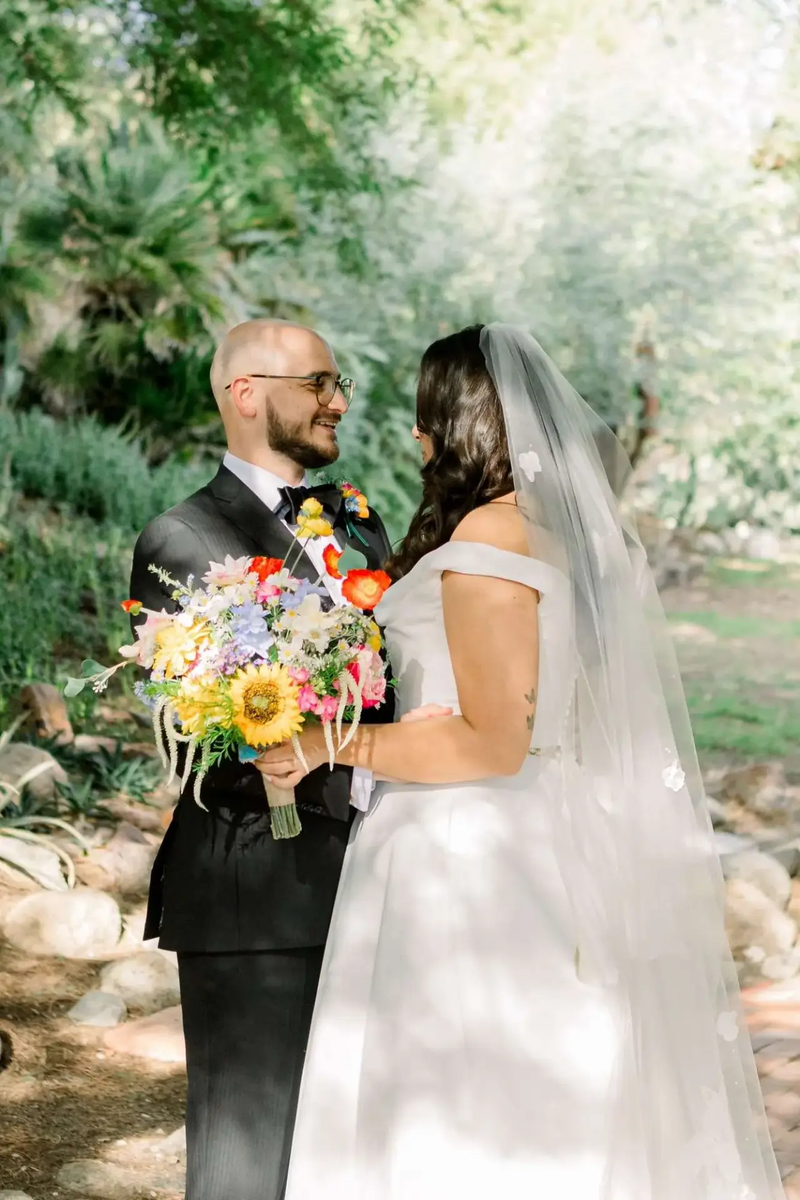 Intimate couple moment at Bubbling Wells Oasis