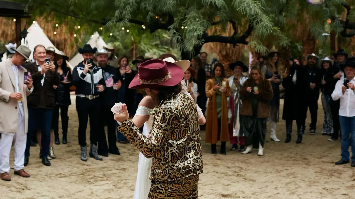 Western-themed wedding reception