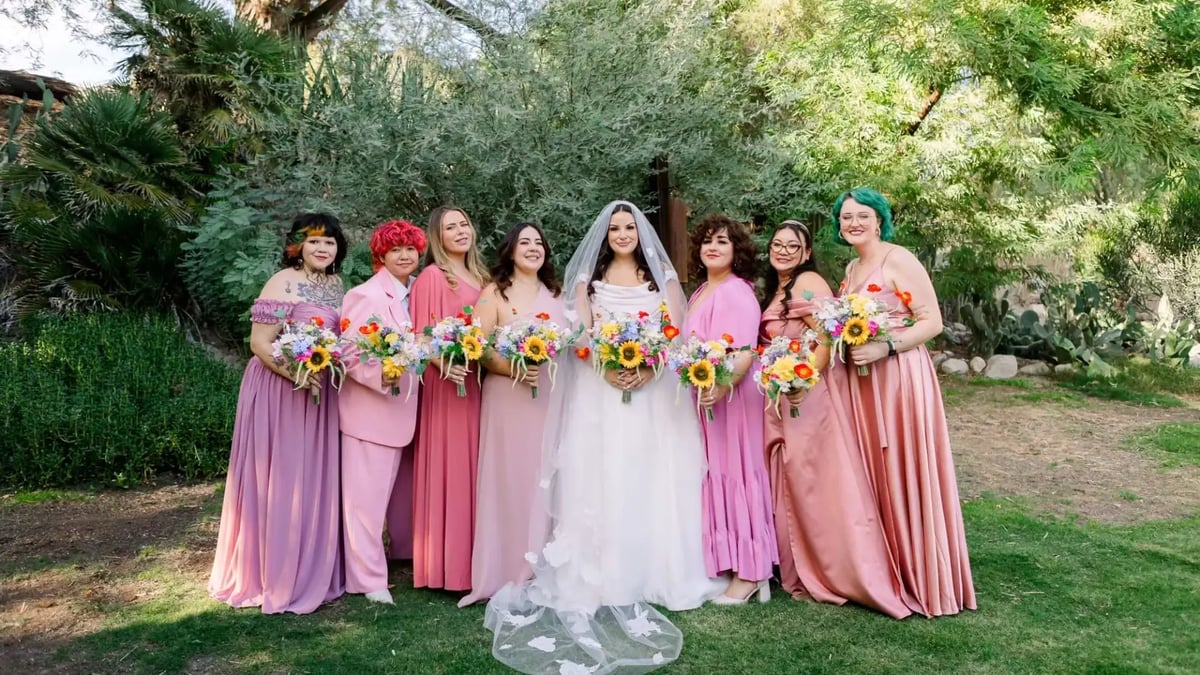Bridal party at Bubbling Wells Ranch