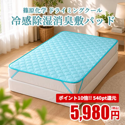 「洗える」「吸放湿」「ひんやり」「消臭」ドライミングcool敷パッド