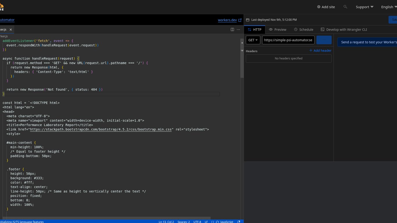 Cloudflare Worker online editing interface