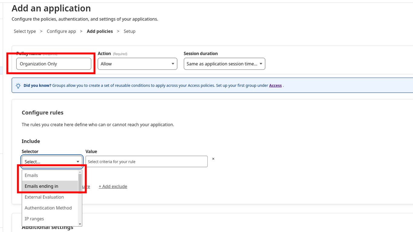 Set the access rules