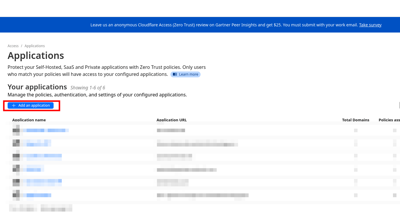 Add new Zero Trust Application