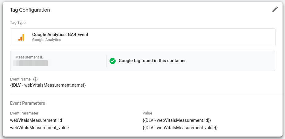 CWV Tag After core template install in GTM