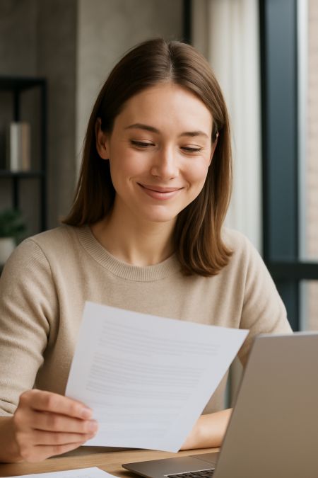 Illustration: candidate reading QwertySmart feedback