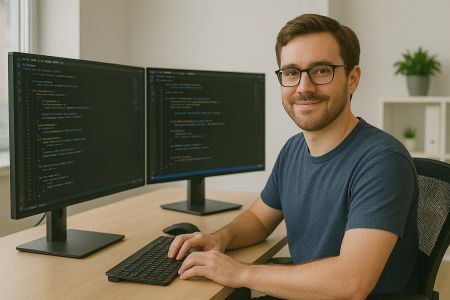 Ilustracja: programista python developer