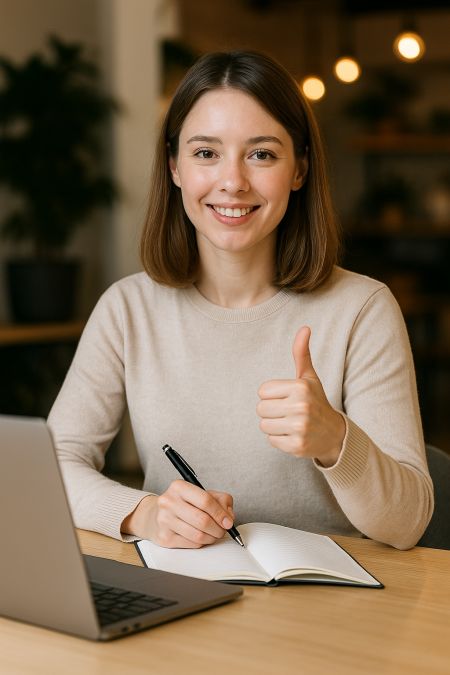 Illustration: woman giving a thumbs up