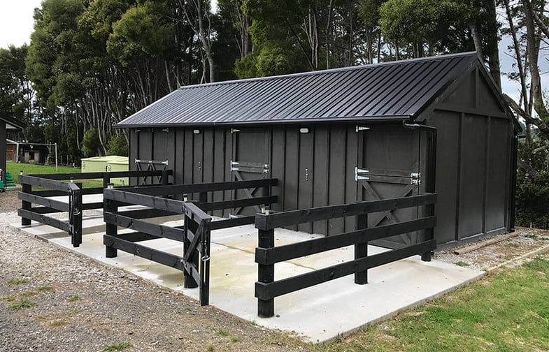 Settler horse stable with tackshed