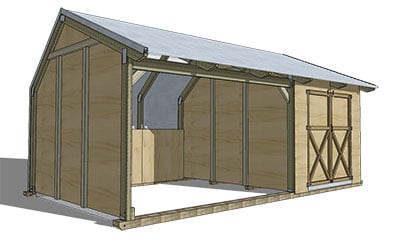 Homestead Shelter with Tack Shed