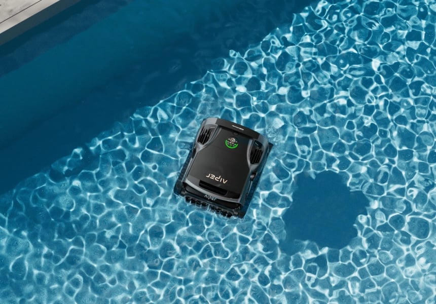 Aiper Scuba X1 Pro Max cordless robotic pool cleaner efficiently cleaning pool water surfaces.