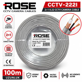 Cctv-2221 2+1 0.22 Cctv Kamera Kablosu