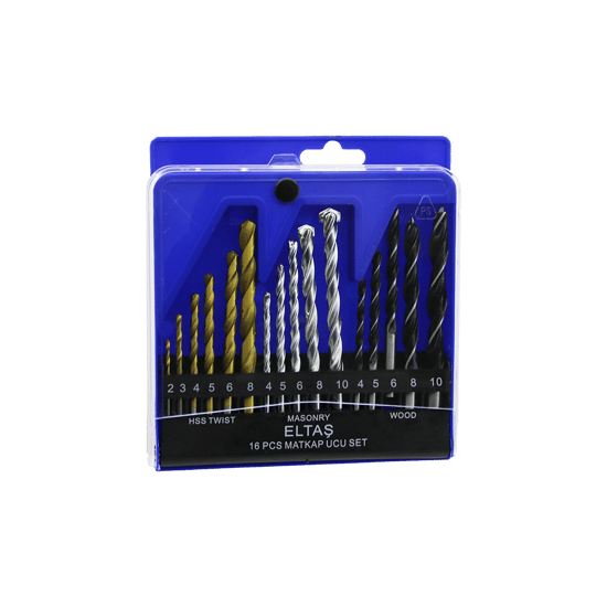 Eltaş Lrd-136 Lrd-102 ( 16pcs ) Matkap Ucu Seti ( Ahşap & Metal & Beton )