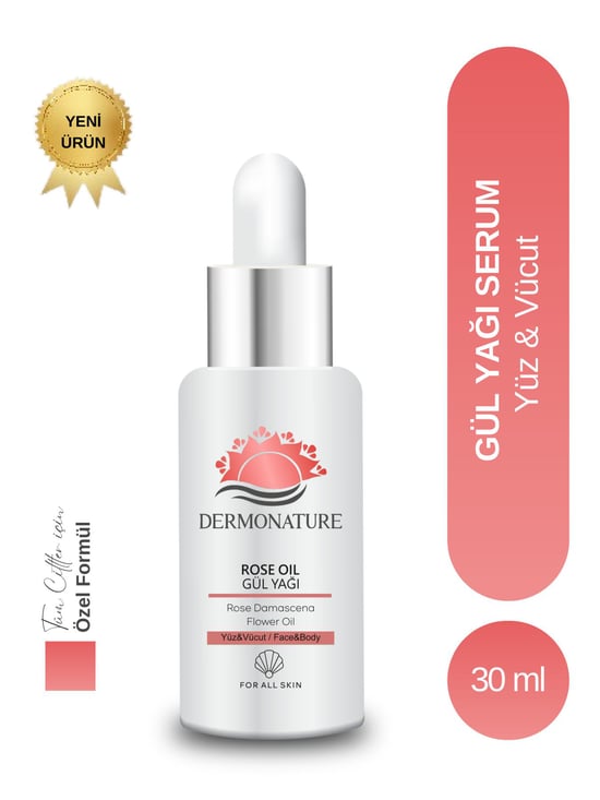 DermoNature Cildi Besleyen Doğal Gül Yağı ile Nemlendirici ve Yenileyici Bakım Serum 30ml