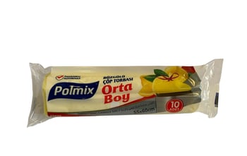 Polmix Limon Kokulu Orta Boy (55x60cm) Büzgülü Çöp Torbası 10 x 30