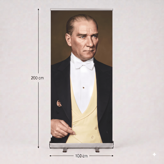 Atatürk Poster Baskılı Roll Up Banner 100x200cm No:4