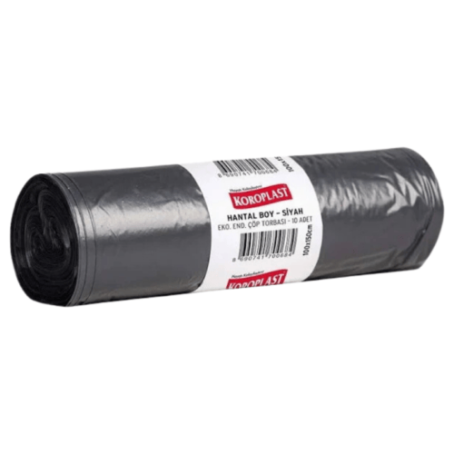 Koroplast Çöp Torbası Eko Endüstriyel Hantal Boy 100 Cm X 150 Cm Siyah