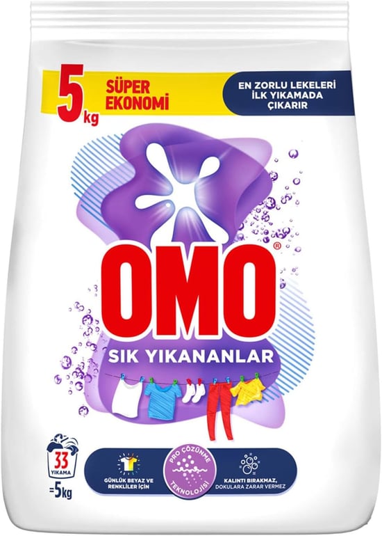 Omo Sık Yıkananlar Beyazlar ve Renkliler Toz Deterjanı 5 Kg