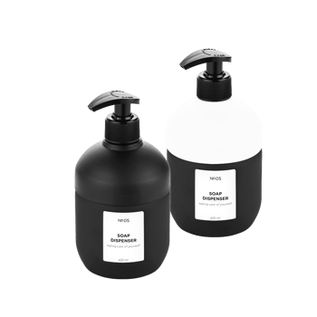 Qlux C-00519 No-05 (siyah Beyaz ) Cool Cam Sıvı Sabunluk ( 425ml )