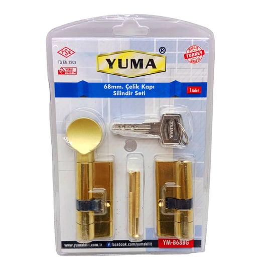 Yuma Ym-b68bg ( Sarı ) Mandallı Çelik Kapı Barel Set 68m