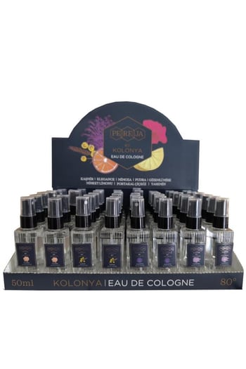 Pereja 50 Ml 48 Adet Standlı Kaşmir Pudra Elegans Mimoza Kolonyası