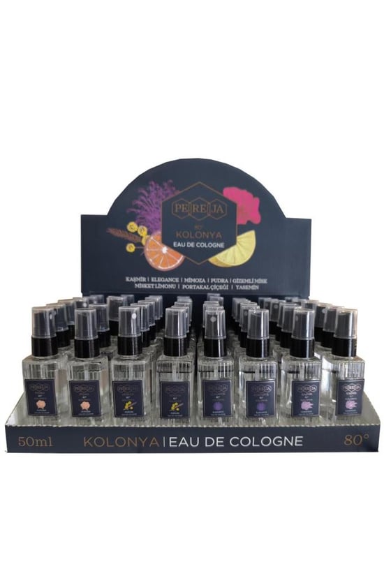 Pereja 50 Ml 48 Adet Standlı Kaşmir Pudra Elegans Mimoza Kolonyası