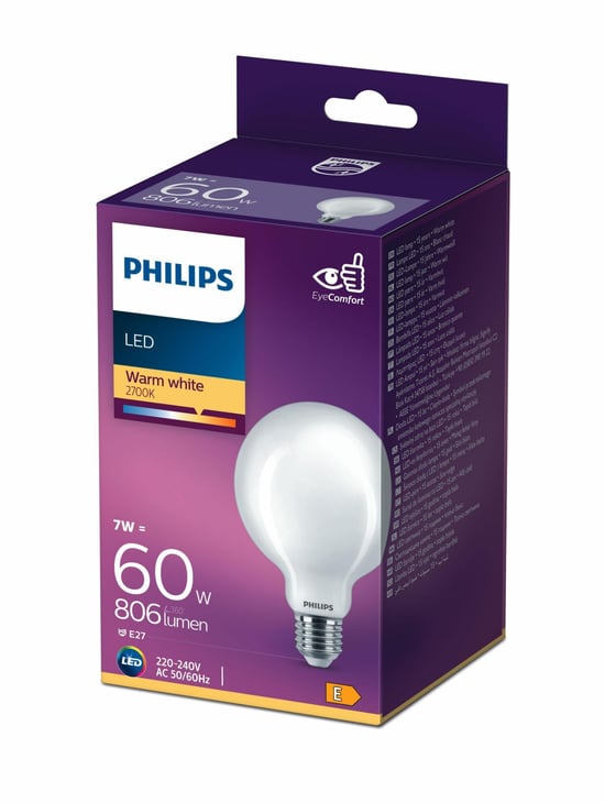 Philips Filament 60w Globe Ampul G93 Sari İşik 2700k