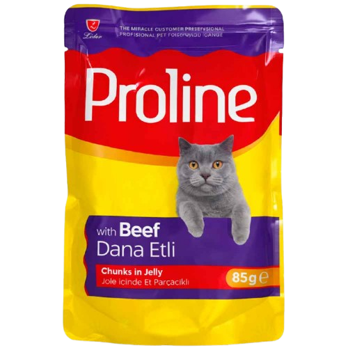 Proline Jöle İçinde Dana Etli Yetişkin Kedi Pouch 85 Gr