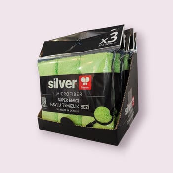 Silver Home 265 Gsm 32x32 Cm 3'lü Süper Emici Kurulama Bezi-yeşil