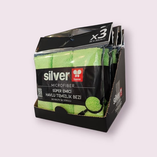 Silver Home 265 Gsm 32x32 Cm 3'lü Süper Emici Kurulama Bezi-yeşil