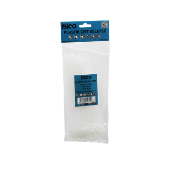 İ13-106 ( Beyaz ) ( 4.8x200mm ) ( Plastik ) Cırt Kelepçe ( Kablo Bağı ) ( 100pcs )