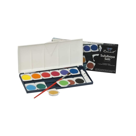 Renart Suluboya Seti̇ 12 Suluboya Tableti̇ + 1 Tüp Beyaz Suluboya