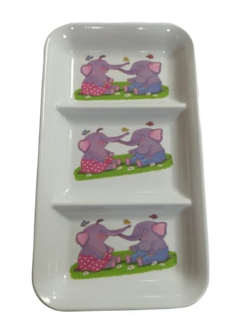 Kent Krem Bölmeli Kayık Tabak-melamin