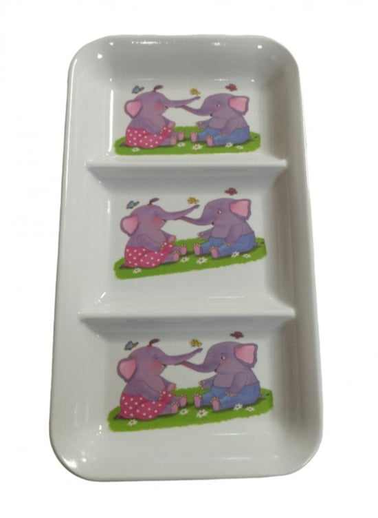 Kent Krem Bölmeli Kayık Tabak-melamin