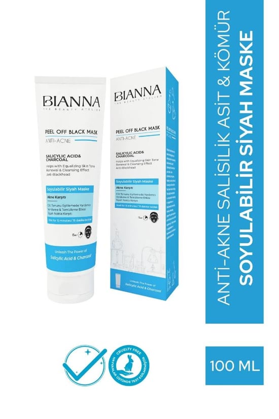 Bianna Anti Acne Akne Karşıtı Soyulabilir Maske Salisilk Asit & Kömür 100 Ml