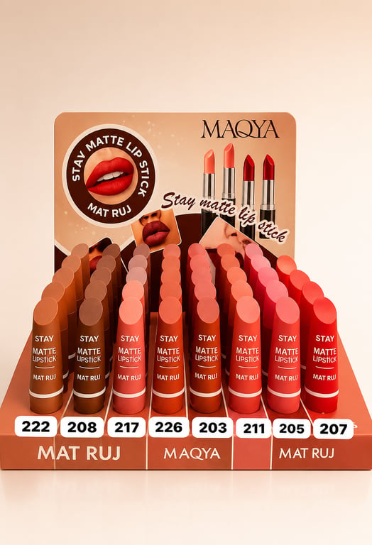 Maqya Stay Matte Lipstick Mat Ruj | Gün Boyu Kalıcı | Yoğun Renk Veren Mat Ruj